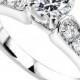 Engagement Ring 3/4CT Diamond Engagement Ring 14K White Gold Channel Set Size 4-9