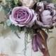 Purple silk wedding bouquet, desitnation wedding bouquet, handmade wedding flowers, natural rustic flowers, mauve silk bouquet