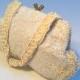 WALBORG Beaded Bag, Mid Century Vintage Purse Made in Germany by Hand, Beaded Wedding Purse