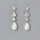 Crystal & Pearl Earrings, Pearl Bridal Earrings, Pearl Drop Earrings, White Gold Bridal Jewelry, Crystal Wedding Earrings