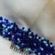 Something blue hair comb,navy blue hair piece,bridesmaid blue headpiece,royal blue wedding,bridal hair piece,decorative hair accessories