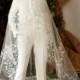 cathedral wedding Veil With flower ornamens lace veil, boho floral floor length lace veil,mantilla juliet veil,first communion white lace