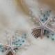 Set of 2 hair comb with natural starfish and blue beads|Beach wedding hair accessories|Bridesmaids gifts| Aqua Blue Starfish Hair clip