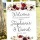 Engagement party welcome sign, welcome to our engagement, burgundy welcome sign, engagement welcome sign burgundy engagement fall engagement