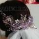 Purple wedding hair accessory, amethyst hair comb, Purple stone hair vines for bridesmaid, violets hair clip, bridal lavender headpiece
