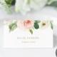 Place Card Template, TRY BEFORE You BUY, Editable Blush Floral Wedding Seating Card, Instant Download