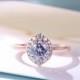 On sale! Vintage Grey Moissanite Engagement Ring Women 