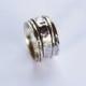 Silver spinner ring ,Hammered band 