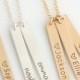 Mom Necklace with Kids Names, Name Bar Necklace, Multiple Vertical Bar Necklace, Valentines Gift for Her, Gift for Mom, Anniversary Gift