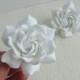 White Gardenia Hair Clip 1 pc, White Weddings Flowers, Real Touch, Beach Wedding, Gardenia bridal Flower, Hawaiian, Fascinator, Tropical