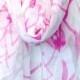 Sarong Scarf, Silk Summer Scarf, Sarong Wrap, Silk Sarong, Hand Painted Pink and gray Kimono Floral, Chiffon Scarf.  43x72  in.