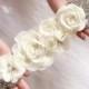 Floral Rhinestone Bridal Wedding Belt Sash - Crystal Chiffon Wedding Belt, Bridal Belt, Bridesmaid's Belt Sash, Flowergirl Belt