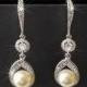 Pearl Bridal Earrings, Swarovski Ivory Pearl Silver Earrings, Pearl Chandelier Wedding Earrings, Bridesmaids Jewelry, Pearl Dangle Earrings