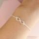 Infinity Bracelet - Sterling Silver - Minimal Bracelet - Dainty Bracelet - Stacking Bracelet - Gift for Her - Bridesmaid Gift - Wedding Gift