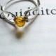 Golden Flying ball Citrine ring- Promise Ring, Engagement Ring, Wedding Ring- Harry Potter Inspired