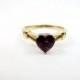 Garnet Heart Ring Vintage Garnet Ring 14k Gold Ring Engagement Ring Mother’s Day gift for Her Vintage Jewelry