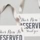Reserved Row Signs (Set of 2) This Row Is Reserved Signs Reserved Chair Sign Wedding Ceremony Party Corporate Event Conference Seating 2095