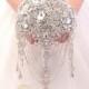 Ready to ship full price  7" silver full jeweled luxury brooch bouquet. Wedding bridal broach boquet