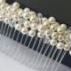 Pearl Bridal Hair Comb, Ivory Pearl Crystal Hairpiece, Wedding Headpiece, Pearl Hair Jewelry, Bridal Party Gift Ivory Pearl Silver Hairpiece