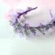 Purple headband, Rustic flower halo, Wildflowers tiara, Woodland hair crown, Wedding woodland tiara, Forest headpiece