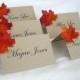 Fall Place Cards Thanksgiving Table Cards Rustic Wedding Place Cards Fall Leave Thanksgiving Table Decor Kraft Fall Leaf Favors Party Decor