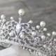 Full Bridal Crown,  Swarovski Crystal Wedding Crown, WILLA Silver Bridal Diadem, Crystal Wedding Tiara, Diamante Tiara, Bridal Tiara