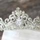 Full Bridal Crown,  Swarovski Crystal Wedding Crown, CORINNE Silver Bridal Diadem, Crystal Wedding Tiara, Diamante Tiara, Bridal Tiara