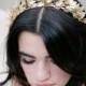 Tiara Bridal Headpiece, SIGRID Bridal Gold Headpiece, Leaf Hair Clip Leaves Wedding Comb, Silver Bridal Headpiece As Seen in Southern Bride