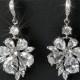 Crystal Bridal Earrings, Cubic Zirconia Chandelier Earrings, Sparkly Floral Crystal Earrings, Wedding Jewelry, Bridal Statement Earrings
