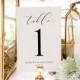 EDITABLE COLOR Luxury Wedding Table Numbers Template (4x6 & 5x7) 