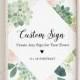 Custom Sign Template, Create Any Sign for Wedding, Bridal Shower, Baby Shower, Succulent Greenery, INSTANT DOWNLOAD, Corjl, 8x10 #001-202CS