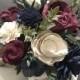 Sola Wood Flowers Fall Bouquet Wine and Navy