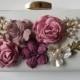 Floral Bridal Clutch - satin purse w/ flowers. Wedding clutch. ready to ship.