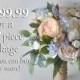 Wedding Bouquet, Bridal Bouquet, Bridesmaid Bouquet, Silk Flower Bouquet, Wedding Flower, lavender, peach, blush, lilac, Lily of Angeles