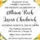 Engagement wedding invitation dahlia yellow chrysanthemum flower eucalyptus card PDF template 5x7 in edit online