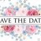 Save the date pink marsala red Peony wedding invitation anemone eucalyptus hydrangea PDF 5.25x5.25 in Customize online
