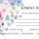 RSVP card pink marsala red Peony wedding invitation anemone eucalyptus hydrangea PDF 5x3.5 in Customize online