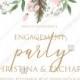 Engagement party peach rose watercolor greenery fern wedding invitation PDF 5x7 in online editor