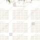 Seating Chart peach rose watercolor greenery fern wedding invitation PDF 12x24 in online editor