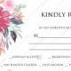 RSVP card watercolor wedding marsala peony pink rose eucalyptus greenery 5x3.5 in pdf wedding invitation maker