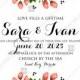 Rose wedding invitation card printable template PDF template 5x7 in customize online