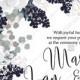 Wedding invitation set white anemone flower card template PDF 5x7 in instant maker