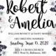 Wedding invitation set white anemone flower card template PDF 5x7 in PDF maker