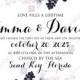 Wedding invitation set white anemone flower card template PDF 5x7 in PDF download
