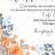 Wedding invitation peach chrysanthemum sunflower floral printable card template PDF 5x7 in invitation editor