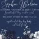 Baby shower invitation set white anemone flower card template on navy blue background PDF 5x7 in edit online