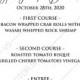 Wedding menu design watercolor blush pink rose greenery card template PDF 4x9 in PDF editor