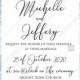 Wedding invitation set watercolor blue hydrangea eucalyptus greenery PDF 5x7 in edit template