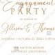 Engagement party wedding invitation set gold leaf laurel watercolor eucalyptus greenery PDF 5x7 in customize online