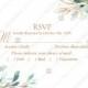 rsvp wedding invitation set gold leaf laurel watercolor eucalyptus greenery PDF 5x3.5 in edit template
